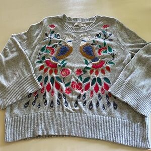 Loft embroidered sweater size Medium.
